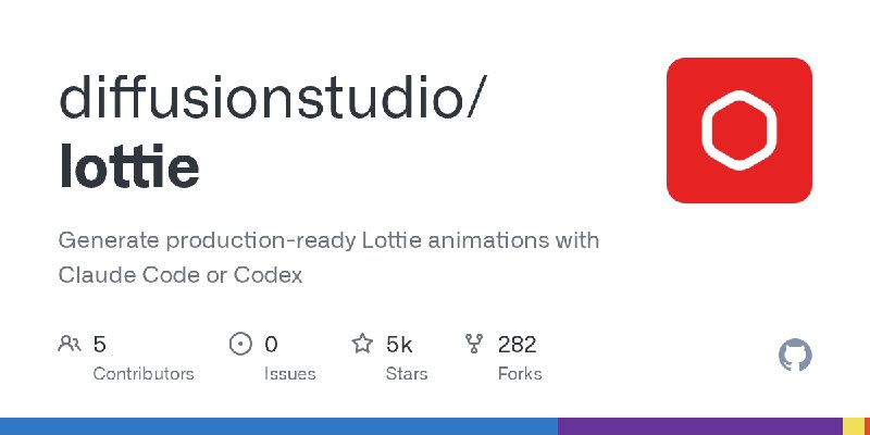 GitHub - diffusionstudio/lottie: Generate production-ready Lottie animations with Claude Code or Codex