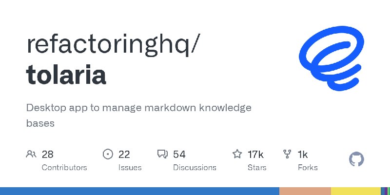 GitHub - refactoringhq/tolaria: Desktop app to manage markdown knowledge bases