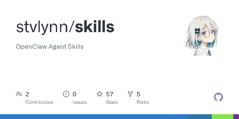 GitHub - stvlynn/skills: OpenClaw Agent Skills