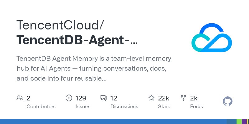 GitHub - TencentCloud/TencentDB-Agent-Memory: TencentDB Agent Memory is a team-level memory hub for AI Agents — turning conversations…