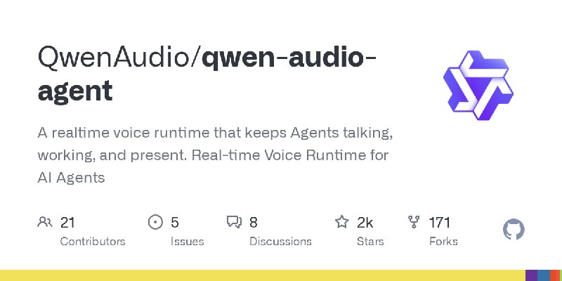 GitHub - QwenAudio/qwen-audio-agent: A realtime voice runtime that keeps Agents talking, working, and present.  Real-time Voice…