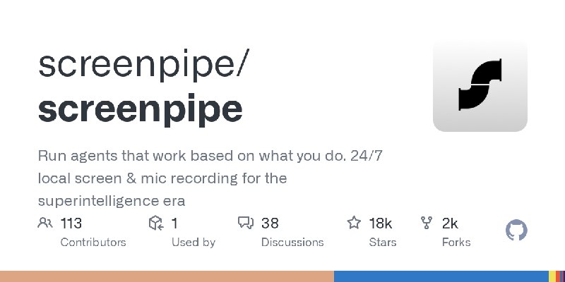 GitHub - screenpipe/screenpipe: Run agents that work based on what you do. 24/7 local screen & mic recording for the superintelligence…