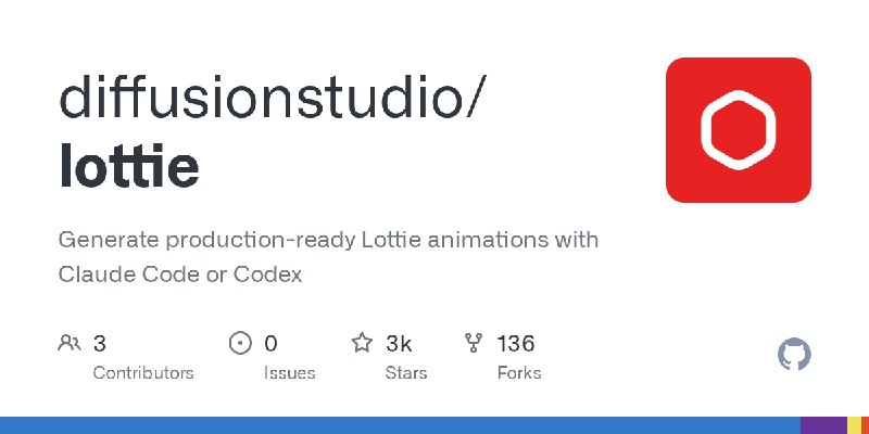 GitHub - diffusionstudio/lottie: Generate production-ready Lottie animations with Claude Code or Codex