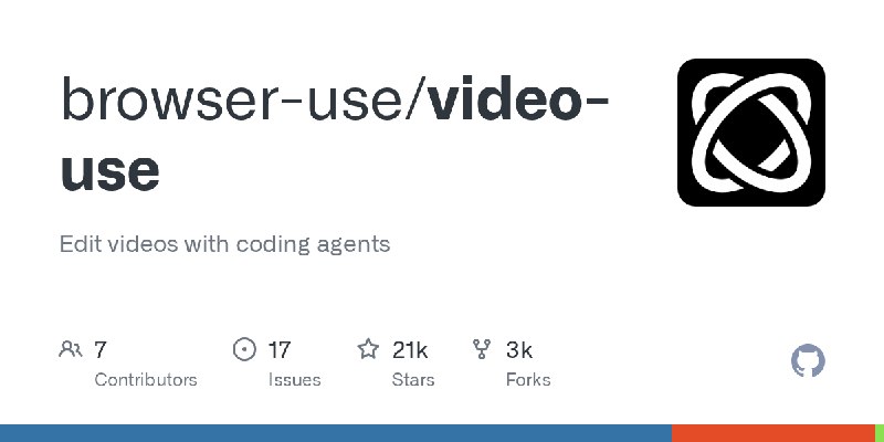 GitHub - browser-use/video-use: Edit videos with coding agents