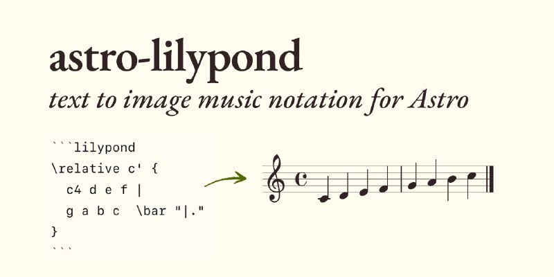 GitHub - kydecker/astro-lilypond: An Astro integration for rendering LilyPond music notation.