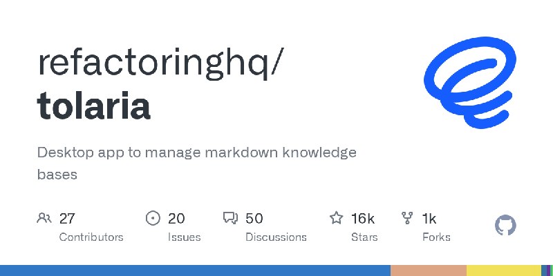GitHub - refactoringhq/tolaria: Desktop app to manage markdown knowledge bases