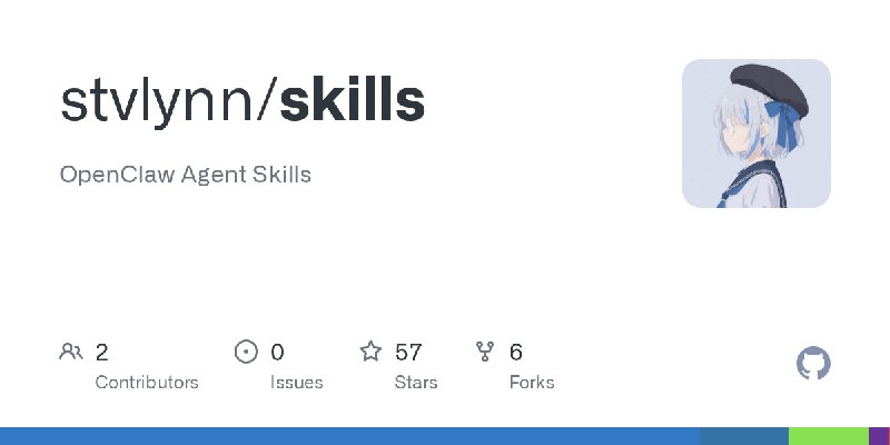 GitHub - stvlynn/skills: OpenClaw Agent Skills