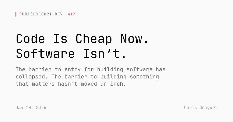 Code Is Cheap Now. Software Isn’t.