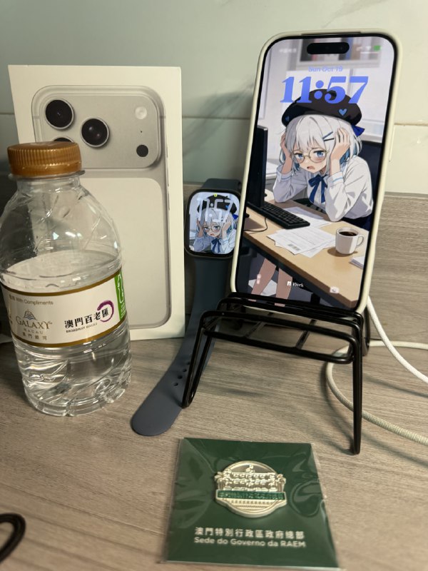 澳门：一次买够胜利结算：满血 iPhone 17 pro x1满血 25W MagSafe x1满血 Apple Watch S11 x1澳门特区政府无料 x1赌场里薅来没喝完的矿泉水 x1