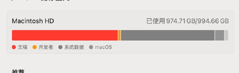 1TB 的 mac 根本不够用，稍微放点图片视频素材、做做开发就满了，1TB 这个配置是最不上不下的