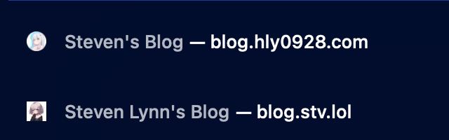 现在有了两个Steven's Blog，而且互相加了友链
