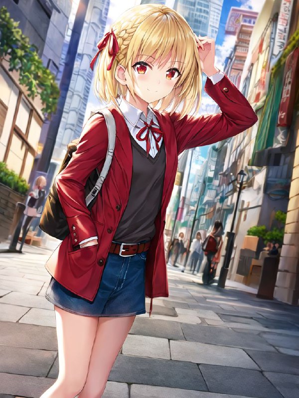 （未发表的作品）应该是二月份画的chisato，用到了embeddings和momoko-e模型虽然画面看起来还可以，但是感觉有种说不出来的感觉，故未发pixiv