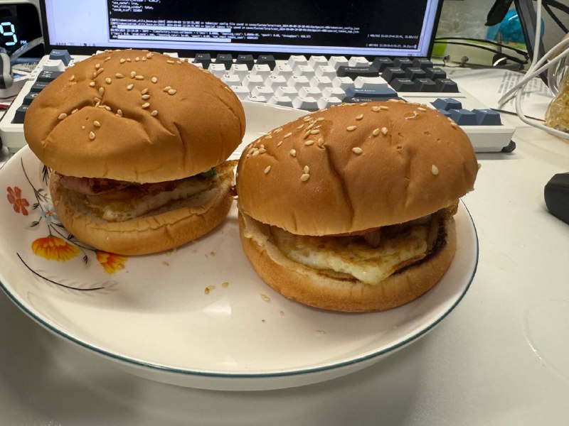 柚子做的汉堡和炸鱼薯条，好吃柚子做的汉堡和炸鱼薯条，好吃